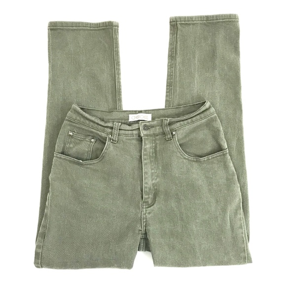 Cherokee Denim - Vintage 90's 00's Hi Rise Olive Green Mom Jeans 28 Cherokee Denim - Vintage 90's 00's Hi Rise Olive Green Mom Jeans 28